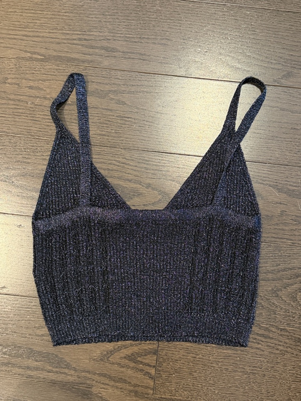 All Saints black metallic knit crop top Medium - Picture 5 of 5